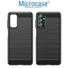 Microcase Samsung Galaxy M13 4G Brushed Carbon Fiber Silikon Kılıf - Siyah