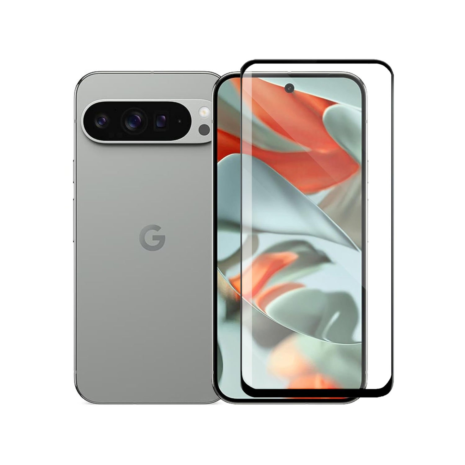 Microcase Google Pixel 9 XL 3D Curved Tam Kaplayan Kavisli Tempered Cam Ekran Koruyucu - AL3282