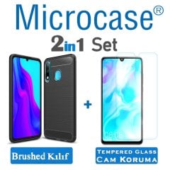 Microcase Huawei Nova 4e Brushed Carbon Kılıf + CAM