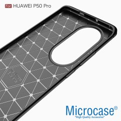 Microcase Xiaomi 12S Pro Brushed Carbon Fiber Silikon Kılıf - Siyah