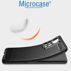 Microcase Xiaomi 12S Pro Brushed Carbon Fiber Silikon Kılıf - Siyah