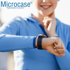 Microcase 20 mm Akıllı Saatler için Mıknatıslı Delikli Silikon Kordon Kayış - KY84