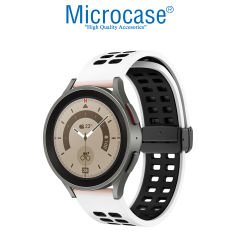 Microcase 20 mm Akıllı Saatler için Mıknatıslı Delikli Silikon Kordon Kayış - KY84