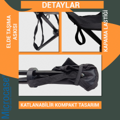 Microcase Çok Amaçlı Katlanabilir Seyahat Kamp Balıkçı Metro Metrobüs Tramvay için Tabure 34 cm 1 Adet AL5337