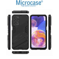 Microcase Samsung Galaxy A23 Matrix Serisi Armor Standlı Perfect Koruma Kılıf -Siyah