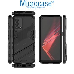 Microcase Realme GT Master Edition Matrix Serisi Armor Standlı Perfect Koruma Kılıf -Siyah
