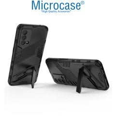 Microcase Realme GT Master Edition Matrix Serisi Armor Standlı Perfect Koruma Kılıf -Siyah