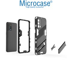 Microcase Realme GT Master Edition Matrix Serisi Armor Standlı Perfect Koruma Kılıf -Siyah