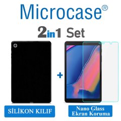 Microcase Samsung Galaxy Tab A 8.0 2019 T295 Silikon Soft Kılıf + Nano Esnek Ekran Koruma Filmi (SEÇENEKLİ)