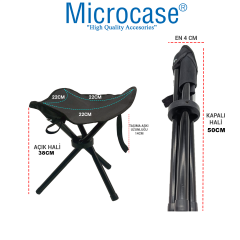 Microcase Çok Amaçlı Katlanabilir Seyahat Kamp Balıkçı Metro Metrobüs Tramvay için Tabure 38 cm 3 Adet AL5338