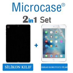 iPad Mini 5.Nesil 2019 Silikon Kılıf Siyah + EKRAN KORUMA (SEÇ)