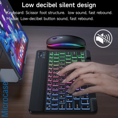 Microcase RGB Tablet ve Telefonlar için Türkçe Bluetooth Klavye ve Mouse Set - AL7815 Beyaz