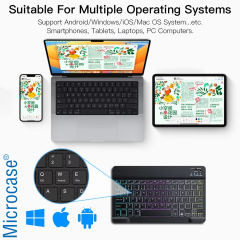 Microcase RGB Tablet ve Telefonlar için Türkçe Bluetooth Klavye ve Mouse Set - AL7815 Beyaz
