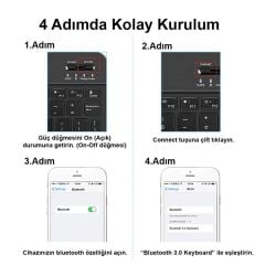 Microcase RGB Tablet ve Telefonlar için Türkçe Bluetooth Klavye ve Mouse Set - AL7815 Beyaz