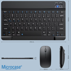 Microcase RGB Tablet ve Telefonlar için Türkçe Bluetooth Klavye ve Mouse Set - AL7815 Siyah