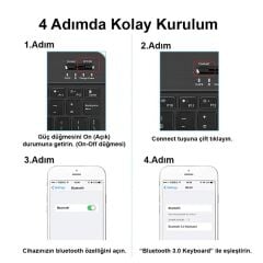 Microcase RGB Tablet ve Telefonlar için Türkçe Bluetooth Klavye ve Mouse Set - AL7815 Siyah