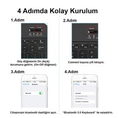 Microcase RGB Tablet ve Telefonlar için Türkçe Bluetooth Klavye ve Mouse Set - AL7815 Siyah
