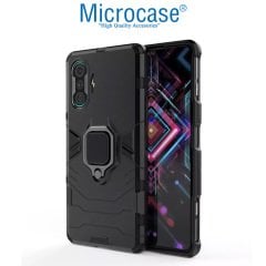 Microcase Xiaomi Redmi K40 Gaming Batman Serisi Yüzük Standlı Armor Kılıf - Siyah