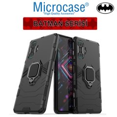 Microcase Xiaomi Poco F3 GT Batman Serisi Yüzük Standlı Armor Kılıf - Siyah