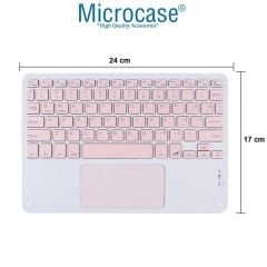 Microcase Apple iPad Pro 11 2024 M4 5. Nesil 11 inch  Tablet ile uyumlu Bluetooth Touchpad Klavye + Bluetooth Mouse + Standlı Kılıf - BKK7