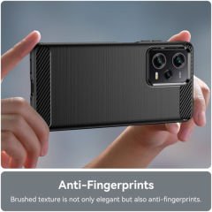 Microcase Xiaomi Mi 13 Global Brushed Carbon Fiber Silikon Kılıf - Siyah AL3332
