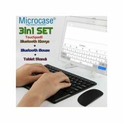 Microcase ONEPLUS Pad 4 13.2 inch ile uyumlu Bluetooth Touchpad Klavye (TR Sticker)+Bluetooth Mouse+Tablet Standı- AL2766