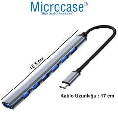 Microcase Type-C to 6xUSB 2.0 1xUSB 3.0 Port Çoğaltıcı Hub 7in1 OTG Adaptör - AL3576