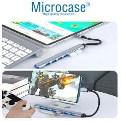 Microcase Type-C to 6xUSB 2.0 1xUSB 3.0 Port Çoğaltıcı Hub 7in1 OTG Adaptör - AL3576