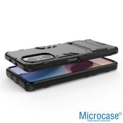 Microcase Xiaomi Mi 11i Alfa Armor Standlı Perfect Koruma Kılıf - Siyah