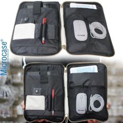 Microcase Huawei Matepad 11.5 S 2026 ile uyumlu Omuz Askılı El Tutacaklı Universal Sleeve Taşıma Çantası AL4346 Pembe Mavi Krem