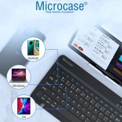 Microcase Tablet ve Telefonlar için Şarjlı Türkçe Bluetooth Klavye - AL2723 Siyah