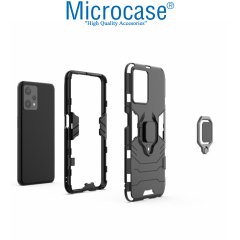 Microcase Oneplus Nord CE 2 Lite 5G Batman Yüzüklü Armor Kılıf - Siyah