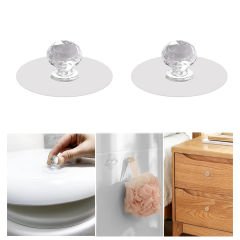Microcase Kendinden Yapışkanlı Kristal Topuzlu Çekmece Raf Dolap Pencere vb için Tutacak Kulp- AL4760 2 Adet