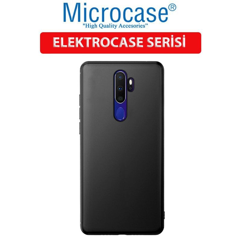 Microcase Oppo A5 2020 - Oppo A9 2020 Elektrocase Serisi Kamera Korumalı Silikon Kılıf - Siyah