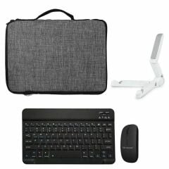 Microcase Samsung Galaxy S9 FE için Tablet Çanta + Bluetooth Klavye + Mouse + Tablet Standı - AL8112