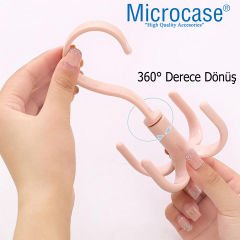 Microcase Çok Amaçlı 4 Askılı 360° Döner Başlıklı Eşya Çanta Kıyafet Tutucu Askılık -AL4761  Beyaz 1 Adet