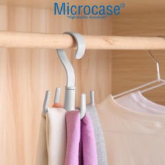 Microcase Çok Amaçlı 4 Askılı 360° Döner Başlıklı Eşya Çanta Kıyafet Tutucu Askılık -AL4761  Beyaz 1 Adet