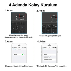 Microcase Samsung Active 4 Pro / Active 5 Pro 10.1'' ile uyumlu Macbook Çantası+Türkçe Bluetooth Klavye+Mouse+Tablet Standı Beyaz AL5164