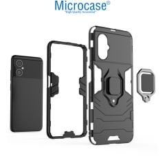 Microcase Xiaomi Poco M4 5G Batman Serisi Yüzük Standlı Armor Kılıf - Siyah