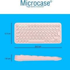 Microcase Samsung S10 FE Tablet için Bluetooth Klavye + Mouse + Tablet Standı - AL45150 Pembe