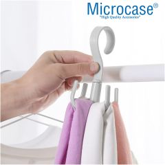 Microcase Çok Amaçlı 4 Askılı 360° Döner Başlıklı Eşya Çanta Kıyafet Tutucu Askılık -AL4761  Beyaz 2 Adet