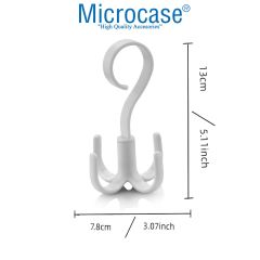 Microcase Çok Amaçlı 4 Askılı 360° Döner Başlıklı Eşya Çanta Kıyafet Tutucu Askılık -AL4761  Beyaz 2 Adet