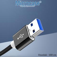 Microcase Yüksek Hızlı USB 3.0 Örgülü Uzatma Kablosu - 100 cm AL2866