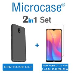 Microcase Xiaomi Redmi 8A Elektrocase Serisi Kamera Korumalı Silikon Kılıf - Siyah