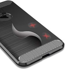 IPhone XS Brushed Carbon Silikon TPU Kılıf Siyah Renk