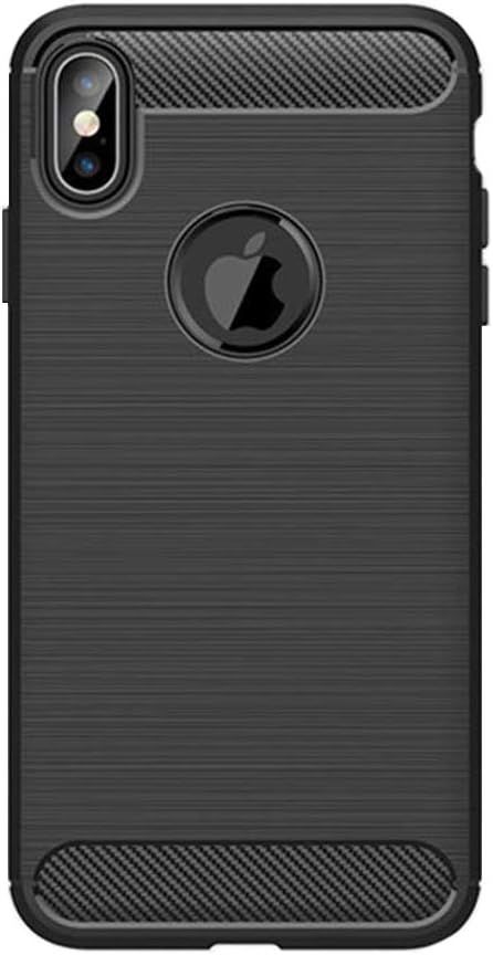 IPhone XS Brushed Carbon Silikon TPU Kılıf Siyah Renk