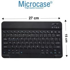 Microcase Apple iPad Air 13 2024 Tablet için  Tablet Bluetooth Klavye 27 cm(TR Sticker)+Bluetooth Mouse+Stand AL2755