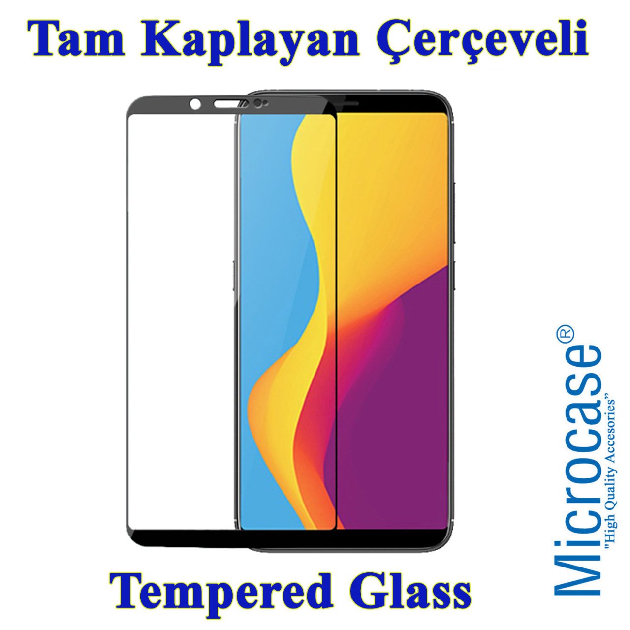 Microcase ZTE Nubia V18 Tam Kaplama Çerçeveli Tempered Ekran Koru