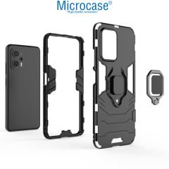 Microcase Xiaomi Poco X4 GT Batman Serisi Yüzük Standlı Armor Kılıf - Siyah