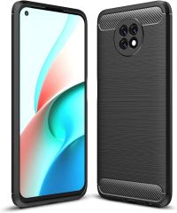Xiaomi Redmi Note 9T Brushed Carbon Fiber Silikon Kılıf- Siyah